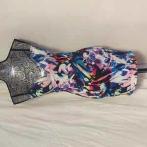 Bebe abstract watercolor mini dress